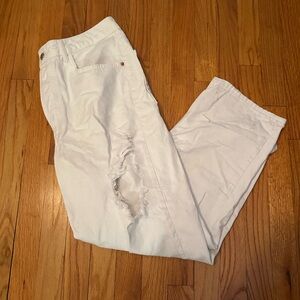 Zara White Casual Trousers